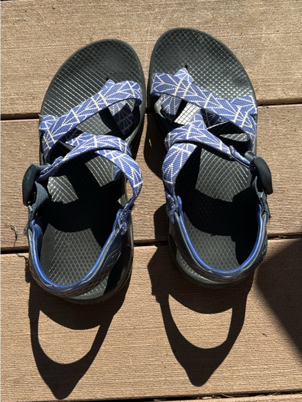 Chaco Women's Navy Blue Geometric-Strap Sandals